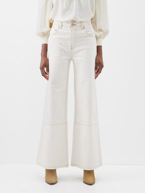 Ulla Johnson - The Margot High-rise Wide-leg Jeans - Womens - Ecru