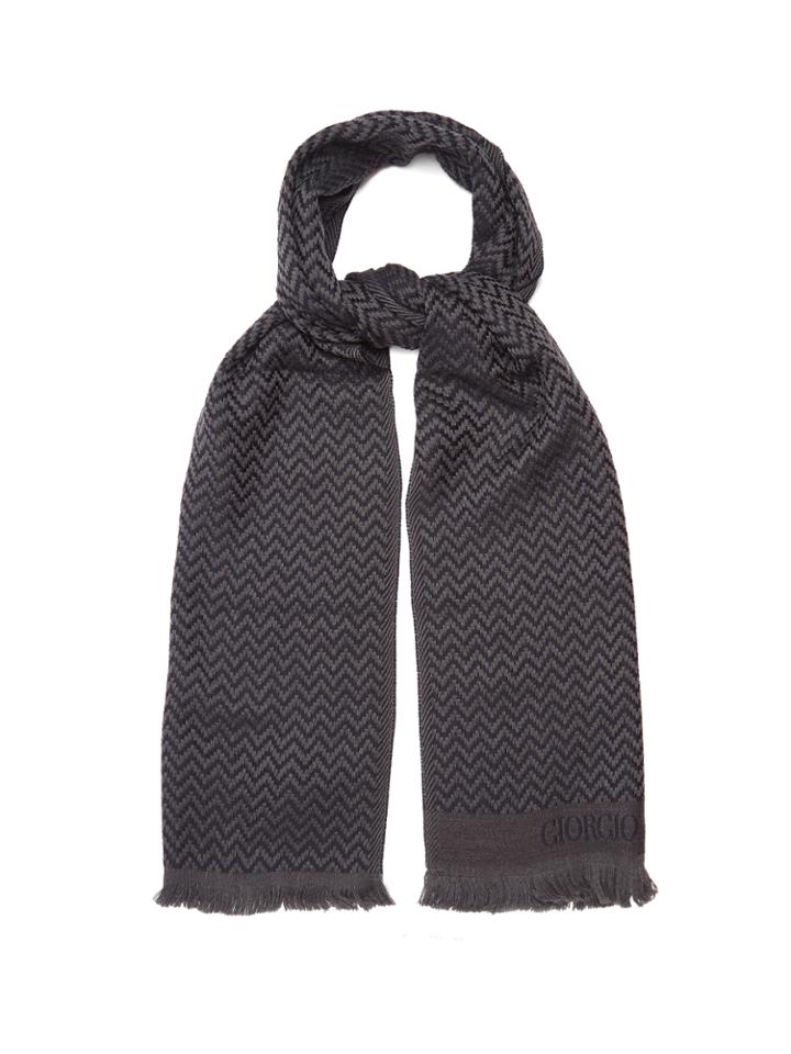 Giorgio Armani Zigzag-intarsia Wool Scarf