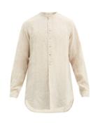 Matchesfashion.com Pro - Band-collar Linen Shirt - Mens - Beige