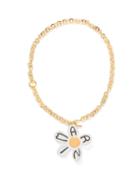 Marni - Daisy-logo Chain Necklace - Womens - White Multi