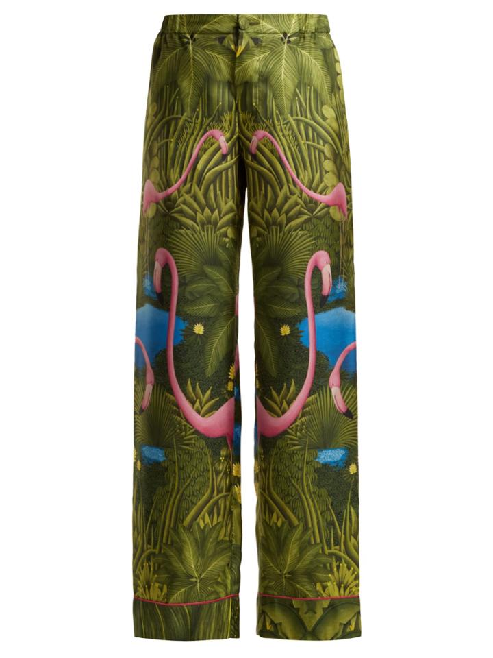 F.r.s - For Restless Sleepers Etere Flamingo-print Silk Trousers