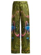 F.r.s - For Restless Sleepers Etere Flamingo-print Silk Trousers