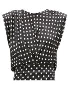 Matchesfashion.com Johanna Ortiz - Years Of Glory Polka-dot Silk Cropped Top - Womens - Black White