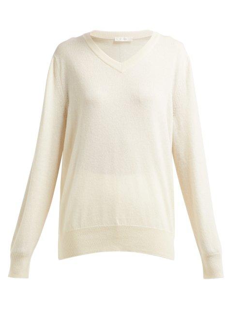 Matchesfashion.com The Row - Maley V Neck Cashmere Sweater - Womens - Ivory