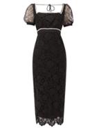 Matchesfashion.com Self-portrait - Crystal-embellished Guipure-lace Midi Dress - Womens - Black
