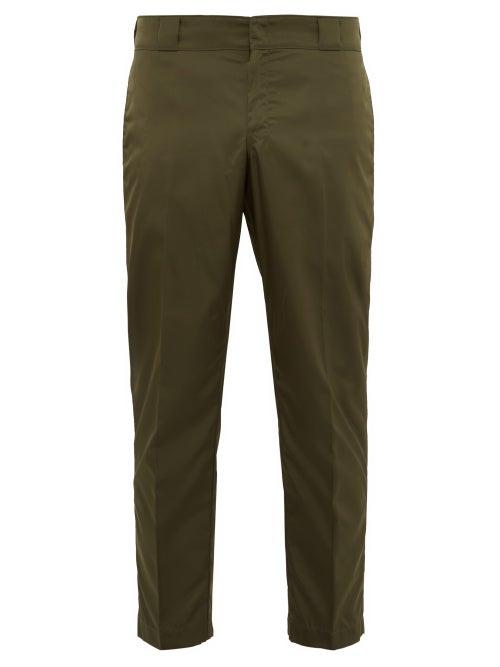 Matchesfashion.com Prada - Cropped Nylon Tailored Trousers - Mens - Green