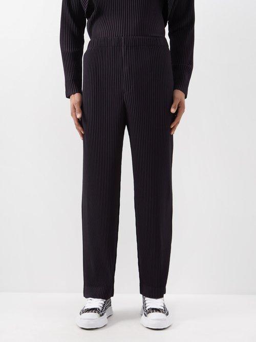 Homme Pliss Issey Miyake - Technical-pleated Jersey Trousers - Mens - Black