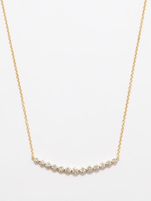 Anita Ko - Crescent Diamond & 18kt Gold Necklace - Womens - Gold Multi