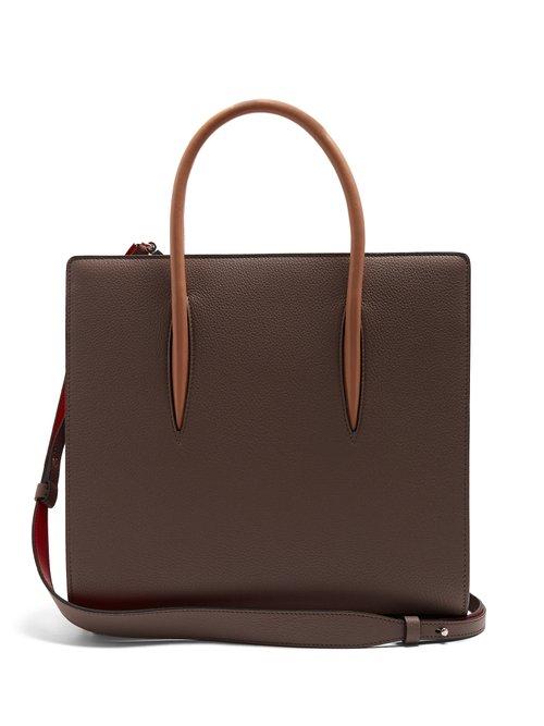 Matchesfashion.com Christian Louboutin - Paloma Medium Grained Leather Tote - Womens - Grey Multi
