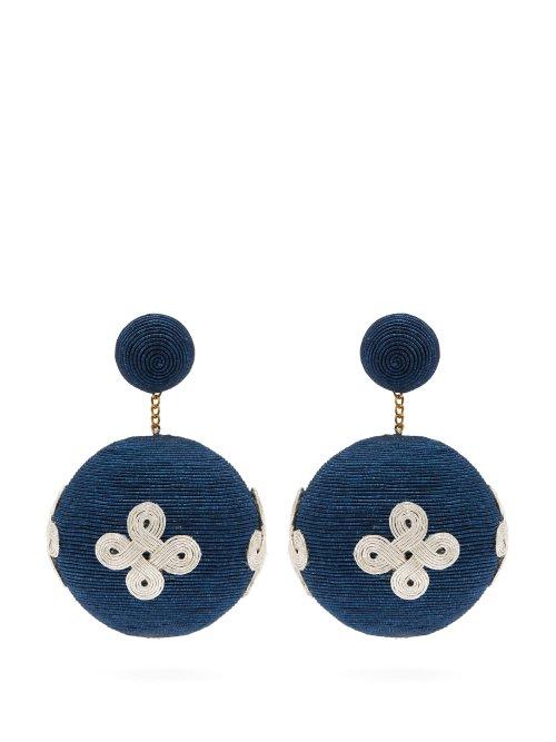 Matchesfashion.com Rebecca De Ravenel - Pandora Knotted Cord Earrings - Womens - Silver