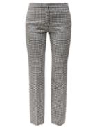 Matchesfashion.com Alexander Mcqueen - Mid Rise Tailored Houndstooth Wool Trousers - Womens - Black White