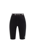 Nili Lotan X Champion - Logo-jacquard Stretch-jersey Cycling Shorts - Womens - Black