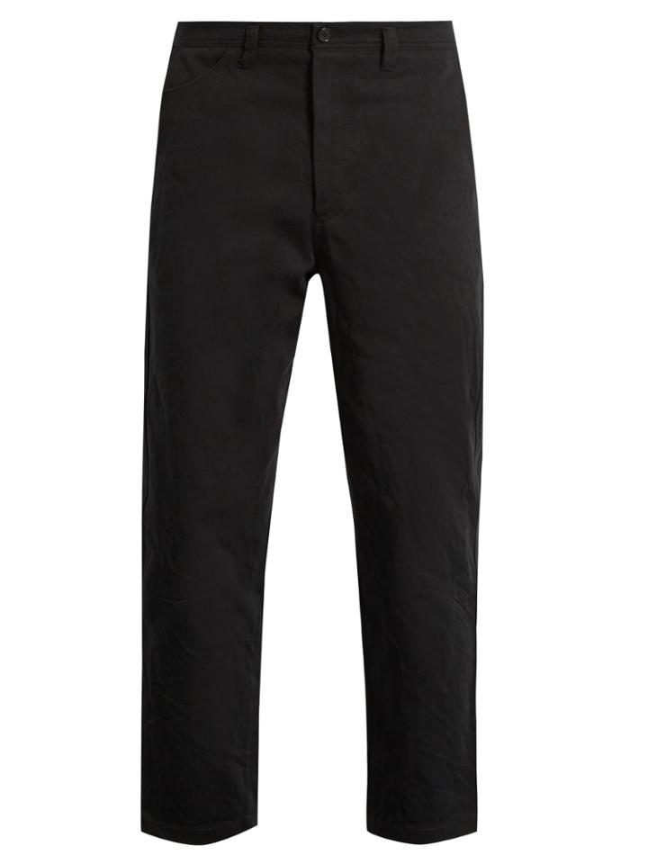 Acne Studios Angus Salt Cropped Cotton Chino Trousers