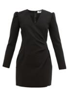 Matchesfashion.com Msgm - Wrap Detail Crepe Mini Dress - Womens - Black