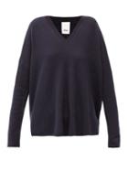 Matchesfashion.com Allude - V-neck Cashmere Sweater - Womens - Dark Navy