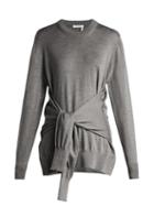 Matchesfashion.com Chlo - Tie Front Wool Sweater - Womens - Grey