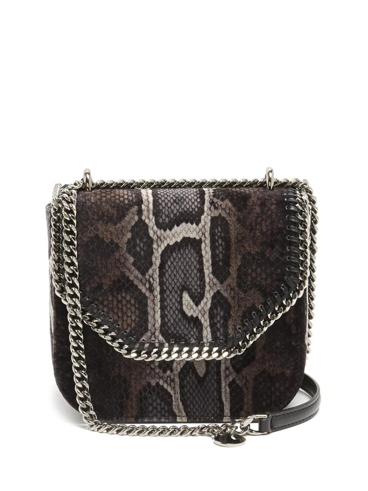 Stella Mccartney Falabella Box Mini Snake-print Cross-body Bag