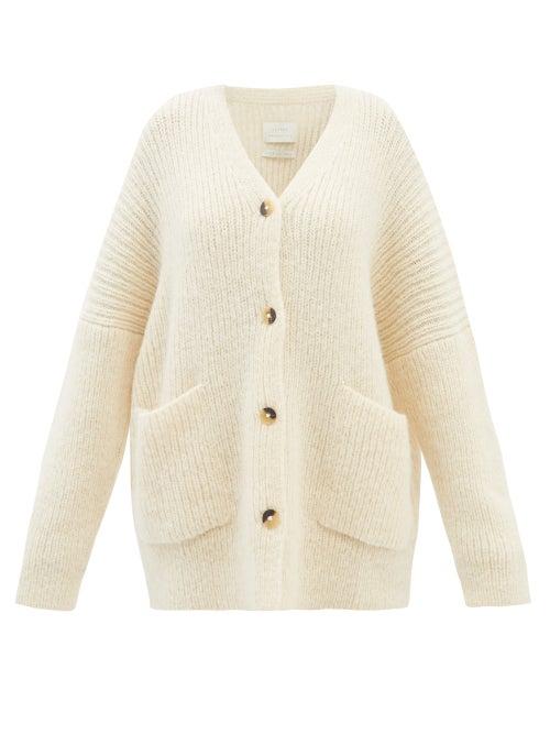 Lauren Manoogian - Drop-shoulder Ribbed Cardigan - Womens - Ivory