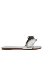 Matchesfashion.com Sophia Webster - Soleil Laser Cut Ruffle Leather Slides - Womens - Silver