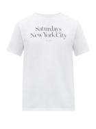 Matchesfashion.com Saturdays Nyc - Miller Logo Print Cotton T Shirt - Mens - White