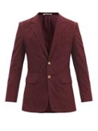 Matchesfashion.com Gabriela Hearst - Irving Single-breasted Cotton-corduroy Jacket - Mens - Burgundy