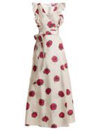 Matchesfashion.com La Doublej - Wedding Guest Papaveri Print Cotton Dress - Womens - White Multi