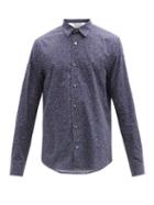 Mens Rtw Paul Smith - Polka-dot Organic Cotton-poplin Shirt - Mens - Dark Blue