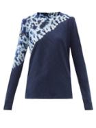 Matchesfashion.com Proenza Schouler - Tie-dyed Cotton-jersey Long-sleeved T-shirt - Womens - Blue