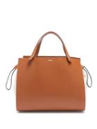 Matchesfashion.com Jil Sander - Leather And Canvas Drawstring Handbag - Womens - Tan Multi