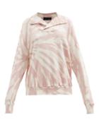 Les Tien - Yacht Brushed-back Cotton Sweatshirt - Womens - Pink Multi
