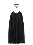 Matchesfashion.com Balmain - Ring Halterneck Pleated-jersey Dress - Womens - Black