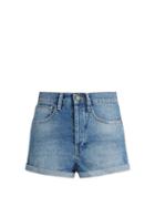 Matchesfashion.com Raey - Low Cut Off Denim Shorts - Womens - Light Denim