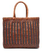 Matchesfashion.com Dragon Diffusion - Cannage Woven Leather Basket Bag - Womens - Tan Navy