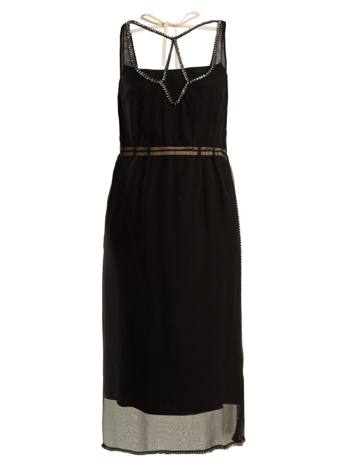 No. 21 Crystal-embellished Sheer-silk Chiffon Dress