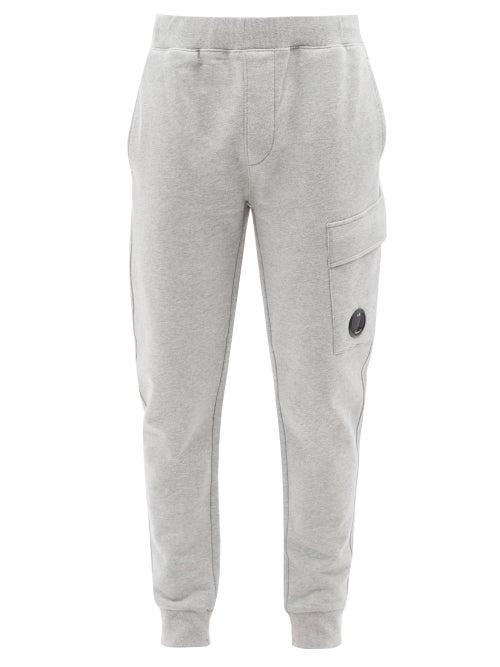 C.p. Company - Goggle-lens Fleeceback Cotton-jersey Track Pants - Mens - Grey