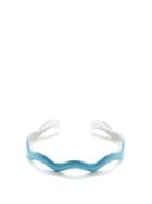 Fry Powers - Sound Waves Enamel & Sterling Silver Cuff - Womens - Blue