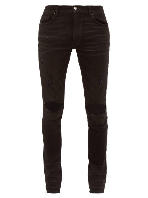 Matchesfashion.com Amiri - Thrasher Distressed Slim Leg Jeans - Mens - Black