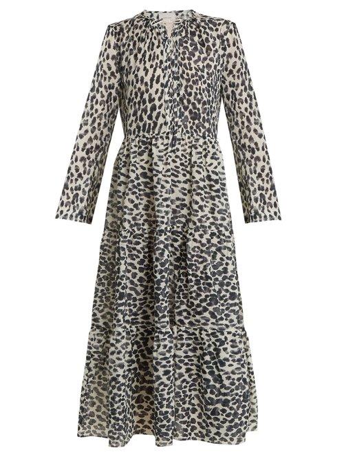 Matchesfashion.com On The Island - Skala Animal Print Cotton Dress - Womens - White Multi