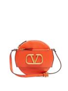 Matchesfashion.com Valentino - V Logo Circular Leather Cross Body Bag - Womens - Orange