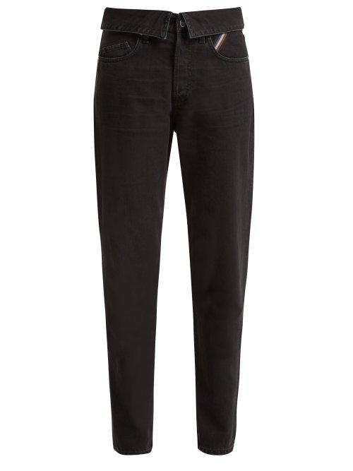 Matchesfashion.com Jean Atelier - Flip Fold Over Jeans - Womens - Black