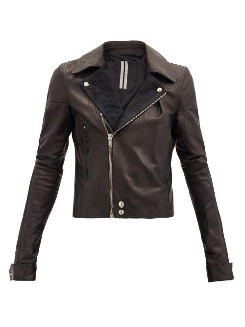 Matchesfashion.com Rick Owens - Dracubiker Cropped Leather Biker Jacket - Womens - Black