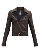 Matchesfashion.com Rick Owens - Dracubiker Cropped Leather Biker Jacket - Womens - Black