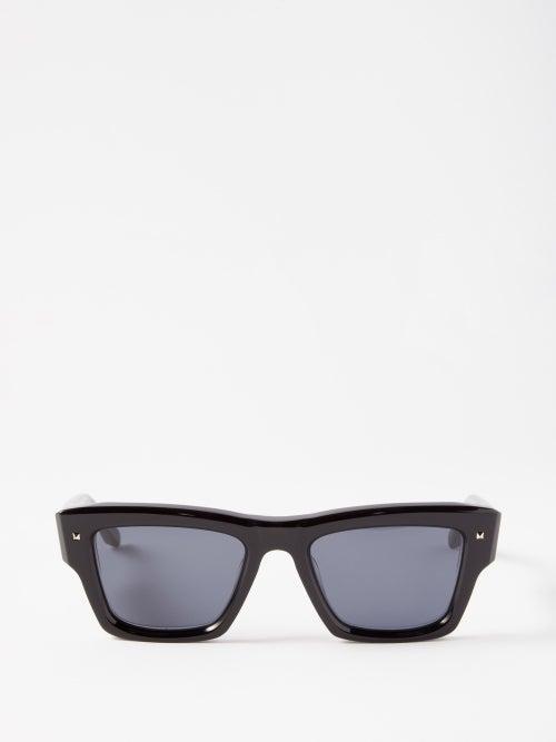 Valentino Eyewear - Xxii Square Acetate Sunglasses - Womens - Black Grey