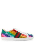 Gucci New Ace Contrast-panel Leather Low-top Trainers