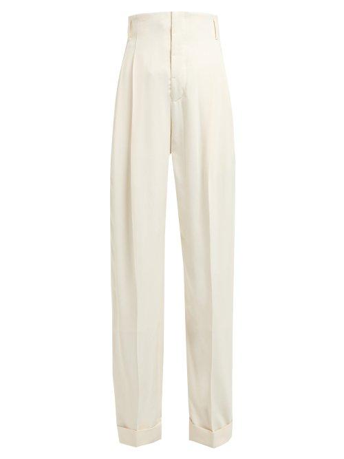 Matchesfashion.com Haider Ackermann - Pleated Front Twill Trousers - Womens - Cream Multi