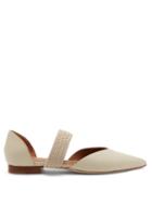 Matchesfashion.com Malone Souliers - Maisie Point-toe Leather D'orsay Pumps - Womens - Beige White