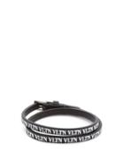 Matchesfashion.com Valentino - Vltn Leather Wrap Around Bracelet - Mens - Black
