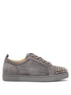 Matchesfashion.com Christian Louboutin - Louis Junior Spike Embellished Suede Trainers - Mens - Dark Grey