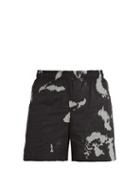 Matchesfashion.com Blackbarrett By Neil Barrett - Globe Print Shell Shorts - Mens - Black Multi