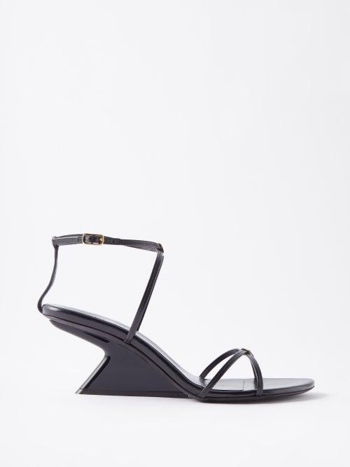 Khaite - Seneca Leather Sandals - Womens - Black